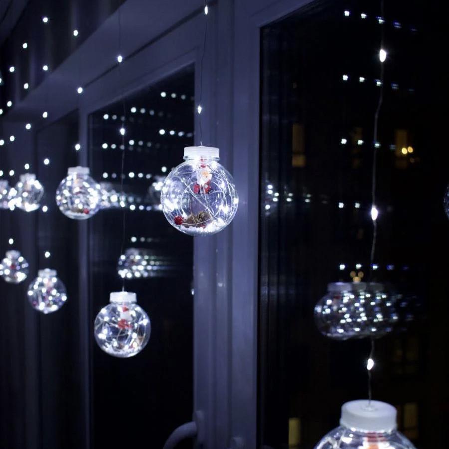 ᐉ Гирлянда Alphatrade светодиодная бахрома Шары 3х0,8 м 200 LED 10 ...