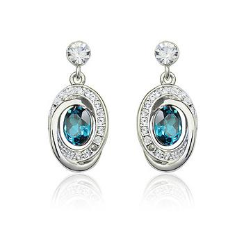 Серьги с кристаллами Сваровски Italina 5124950 Голубой