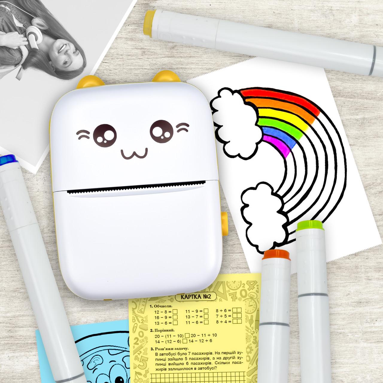 Термопринтер портативний JETIX Mini printer Yellow (12115031) - фото 3 Термопринтер портативний JETIX Mini printer Yellow (12115031) - фото 3