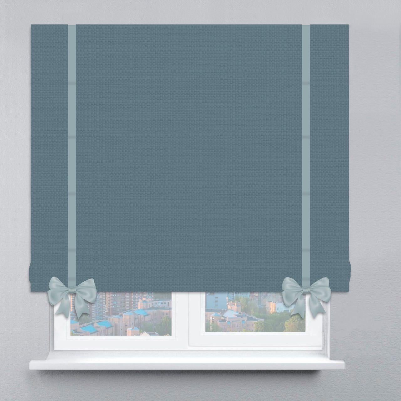 Римская штора рогожка Premium с лентой и бантом 280х170 см Морской