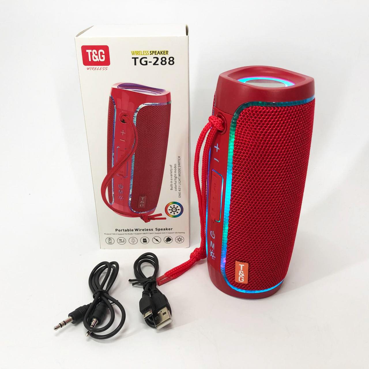 Колонка портативна з LED підсвічуванням TG288, гучна колонка для вечірки. Колір: Червоний - фото 4 Колонка портативна з LED підсвічуванням TG288, гучна колонка для вечірки. Колір: Червоний - фото 4
