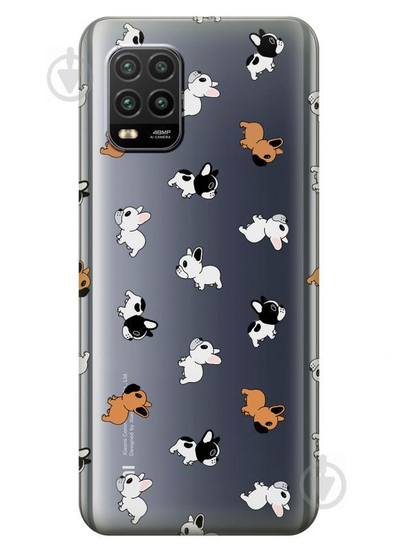 Силиконовый чехол iSwag для Xiaomi Mi 10 Lite Французские бульдоги (KS2289)
