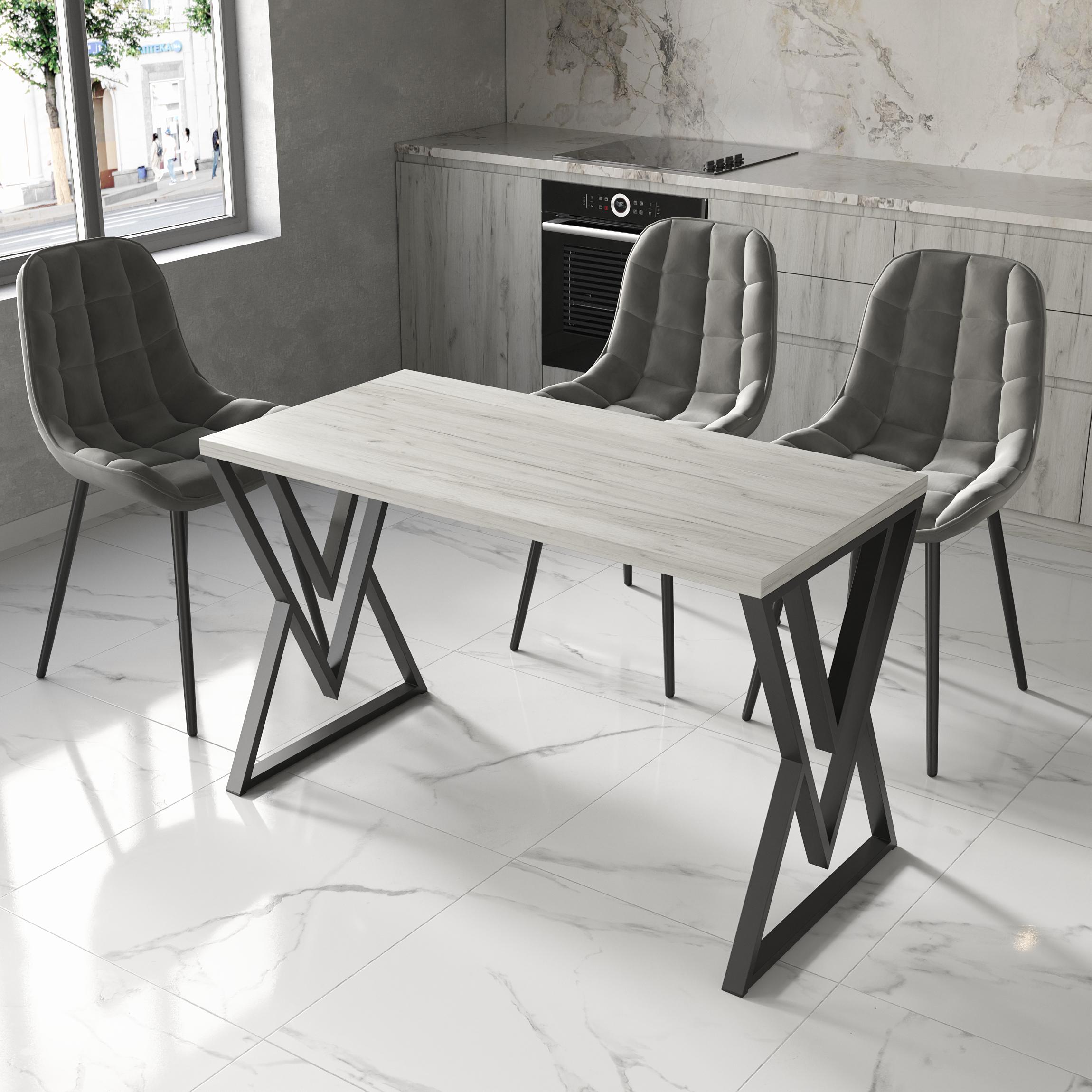 Обеденный стол 13 1400х700х32 мм Дуб Крафт Белый