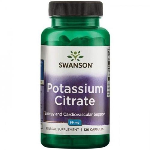 Микроэлемент Калий Swanson Potassium Citrate 99 мг 120 Caps Микроэлемент Калий Swanson Potassium Citrate 99 мг 120 Caps