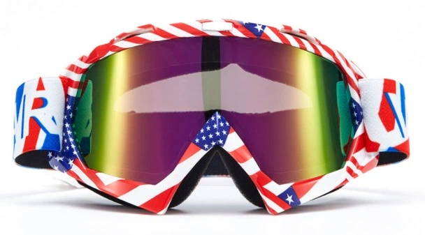 Маска лыжная VEMAR UV400 Хамелеон стекло/Белый с красно-синим (633255791-1)