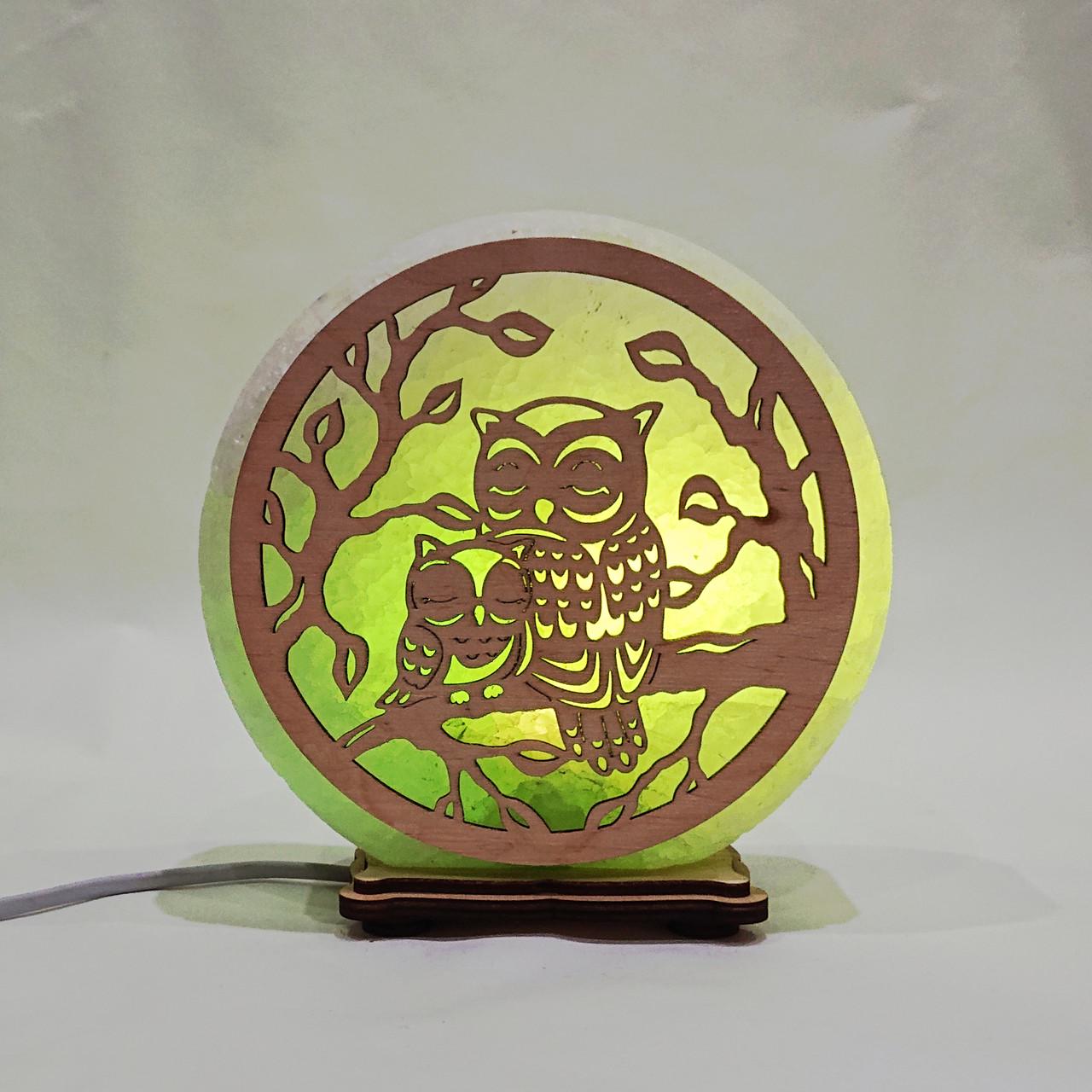 Соляной светильник Спящие совы (КБ-00007-g)