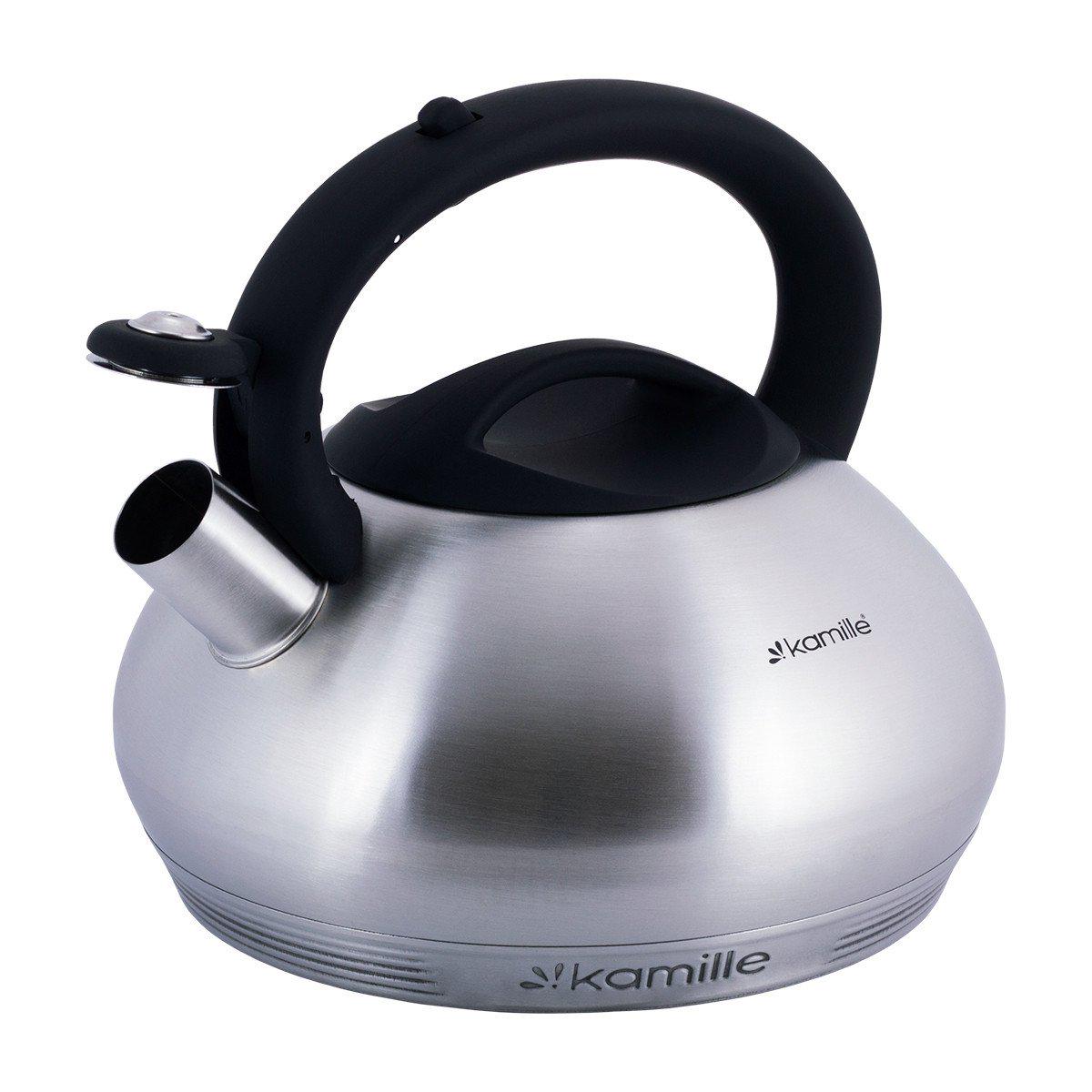 Чайник Kamille 3 л зі свистком і чорною бакелітовою ручкою KM-0692B