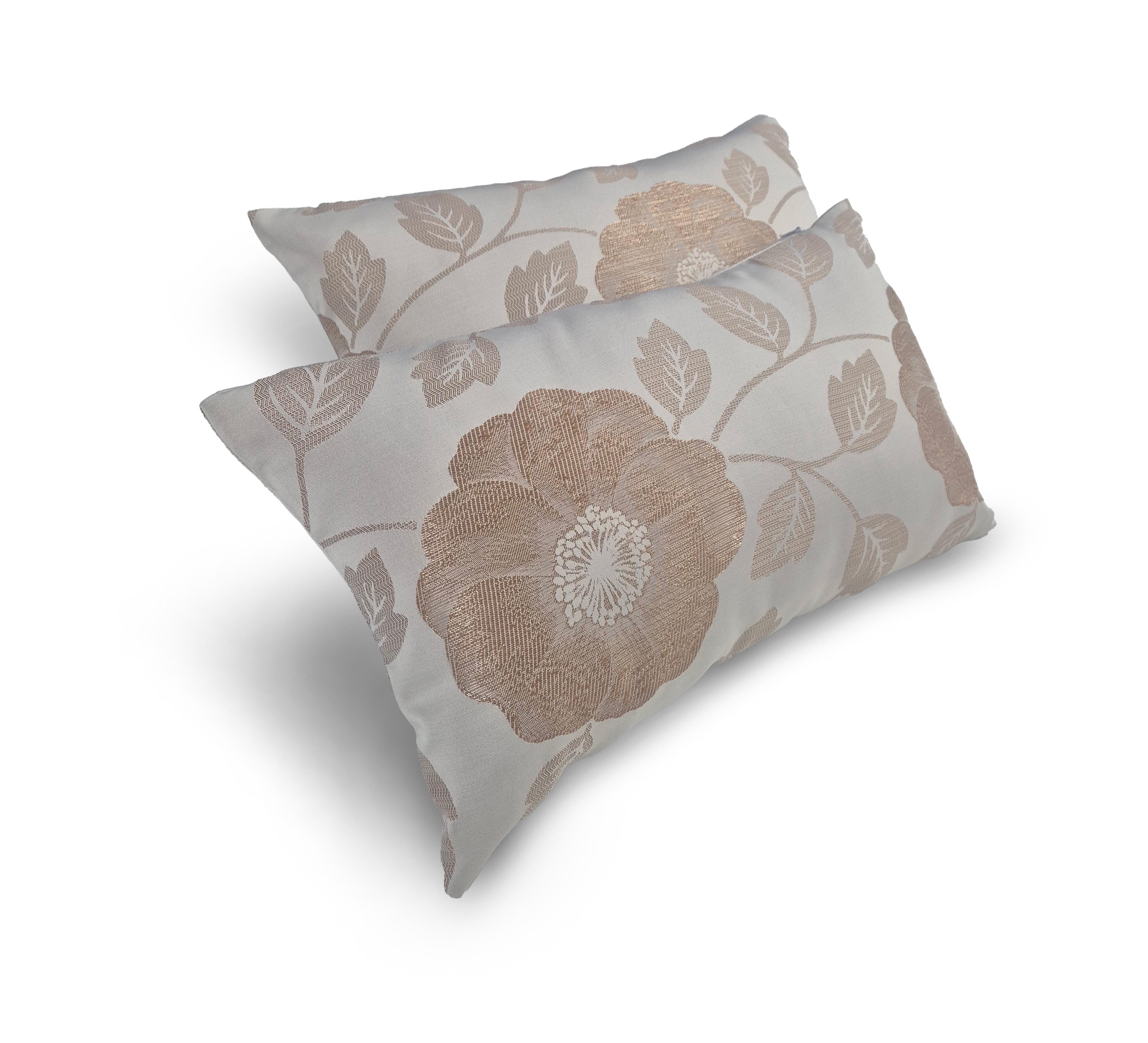 Комплект декоративных подушек Firanka Flowers 2 шт. 52х30 см бежевый с золотистым (п_0756)