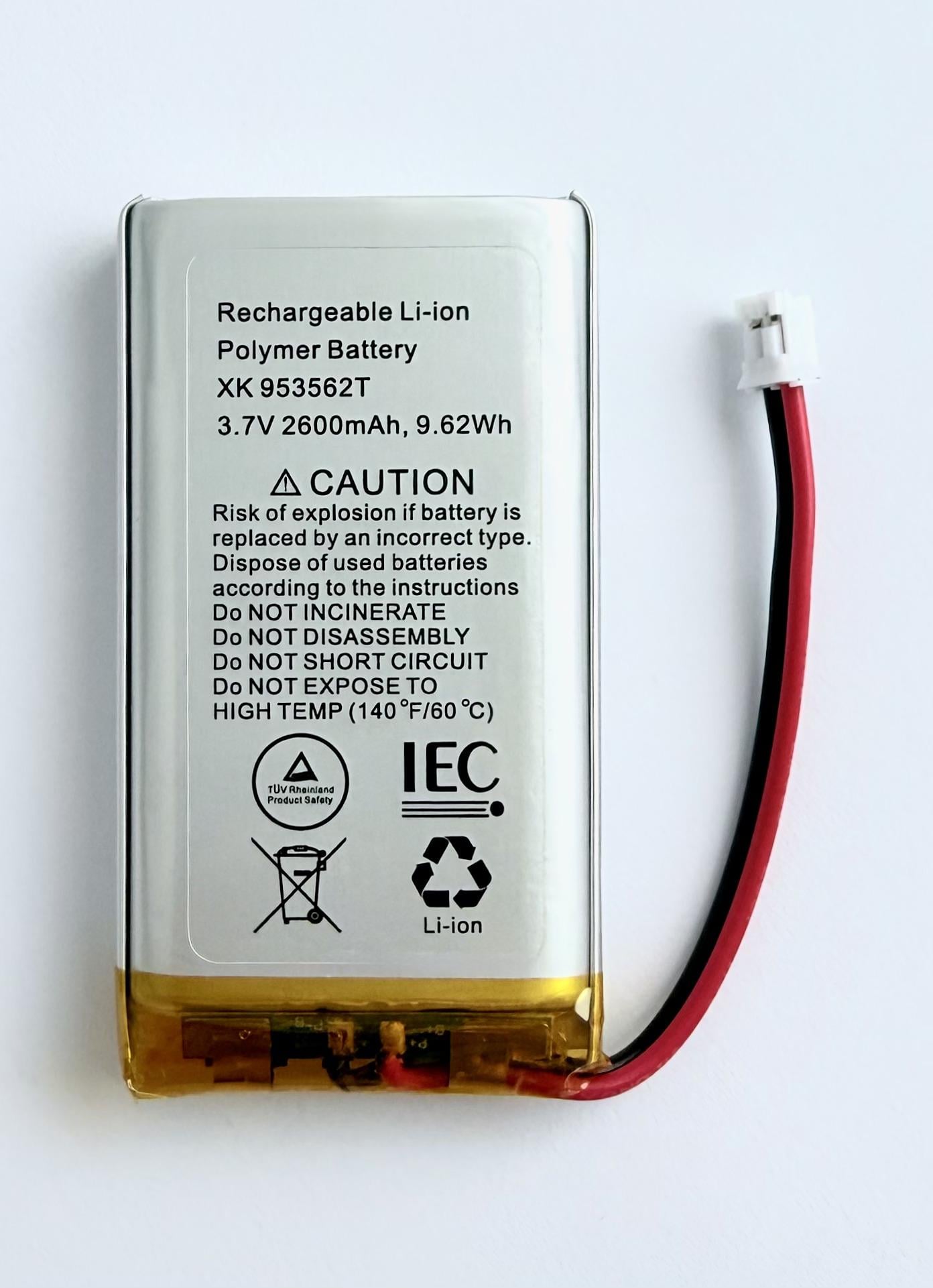 Аккумулятор XK 953562T 2 pin 3.7V 9.6Wh совместим с Ajax Hub/Hub Plus/Hub 2/Rex (555303)