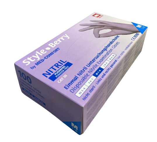 Рукавички AMPri Berry нітрилові M 100 шт. Бузковий (6-041403) - фото 1 Рукавички AMPri Berry нітрилові M 100 шт. Бузковий (6-041403) - фото 1