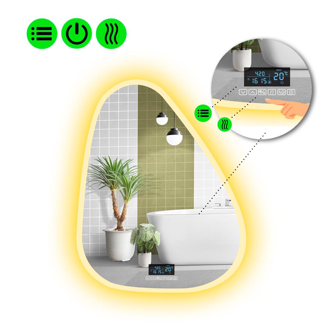 Зеркало с LED подсветкой Doccia 3 с Smart-блоком и подогревом 80x64 см (8994333)