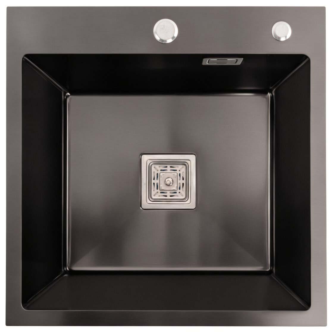 Мийка кухонна Platinum Handmade HSBB 500x500x220 PVD Black (788700) Мийка кухонна Platinum Handmade HSBB 500x500x220 PVD Black (788700)