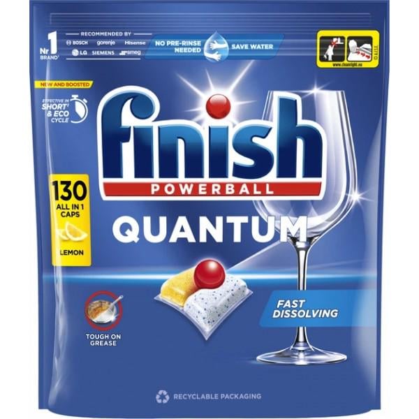 Таблетки для посудомоечных машин Finish Quantum All in 1 Lemon 130 шт.