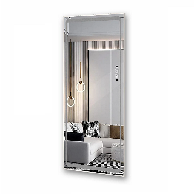 Зеркало в полный рост в алюминиевой раме с LED подсветкой Vesna 1200x600x20 мм White (17511167)