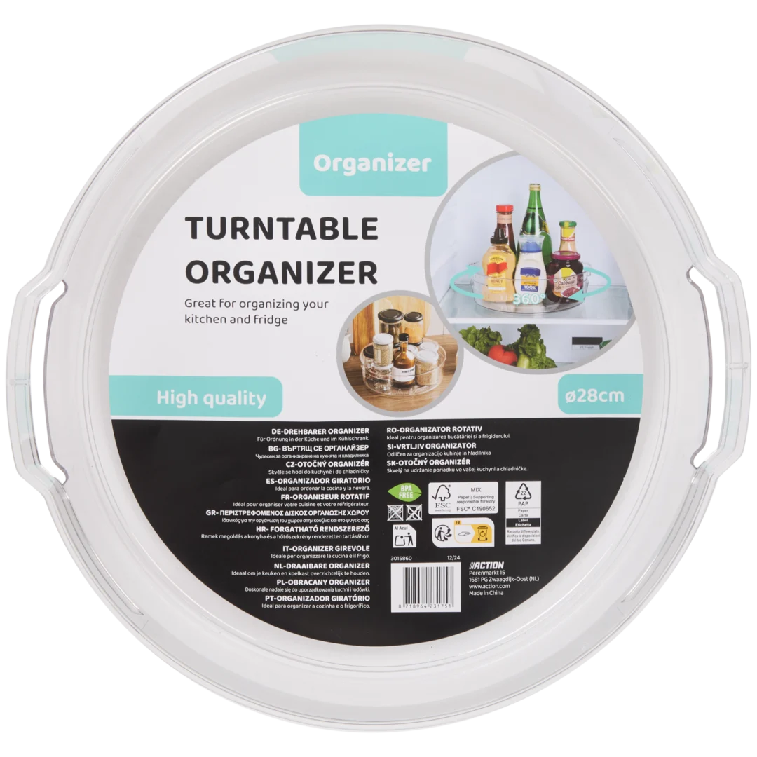 Органайзер вращающийся для кухни и холодильника удобное хранение продуктов и аксессуаров вращение на 360° Ø 28 см - фото 2 Органайзер вращающийся для кухни и холодильника удобное хранение продуктов и аксессуаров вращение на 360° Ø 28 см - фото 2