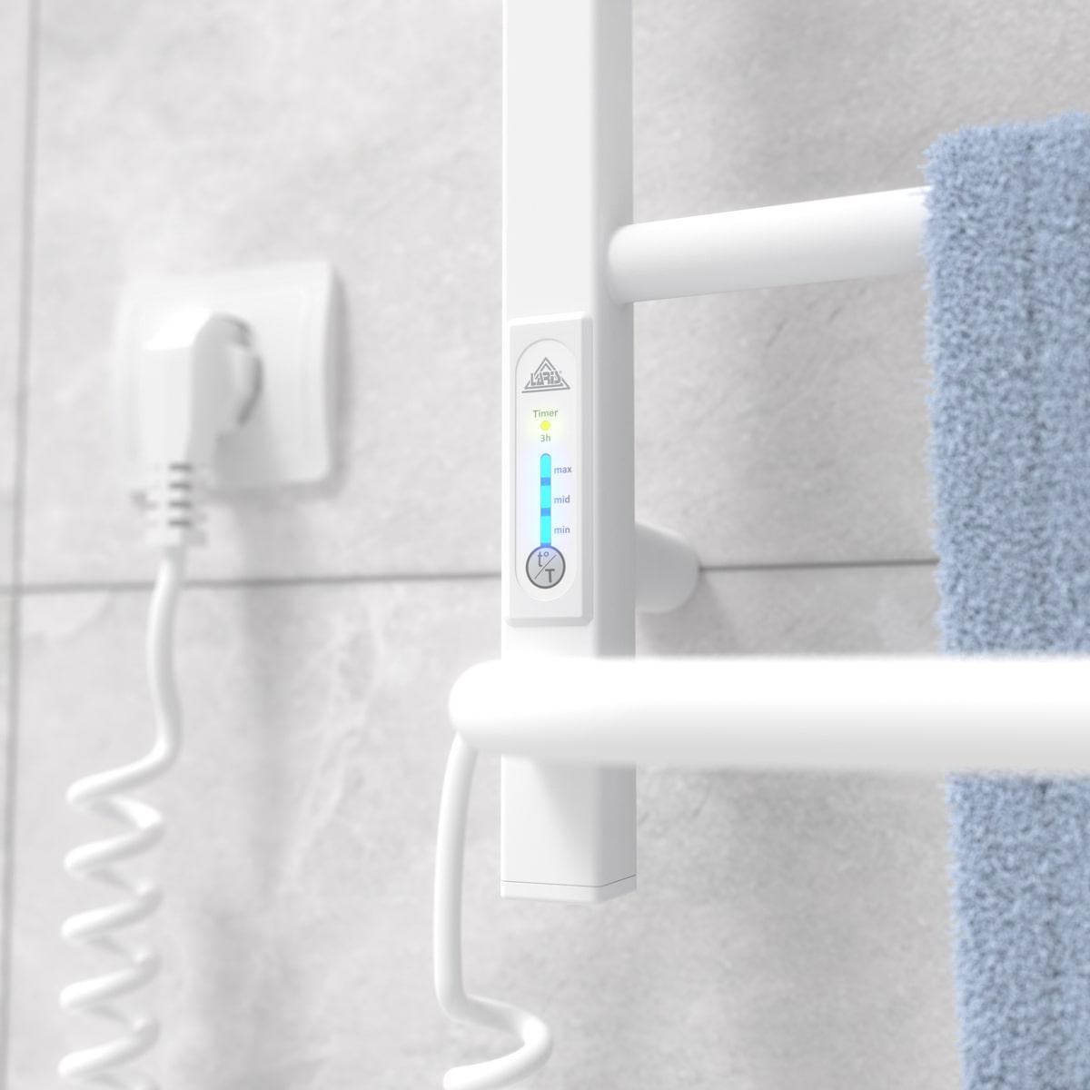 Полотенцесушитель электрический Laris Зебра Комфорт ЧФ8 стальная 500х800 мм с левым подключением Белый (132-127-77700094) - фото 5