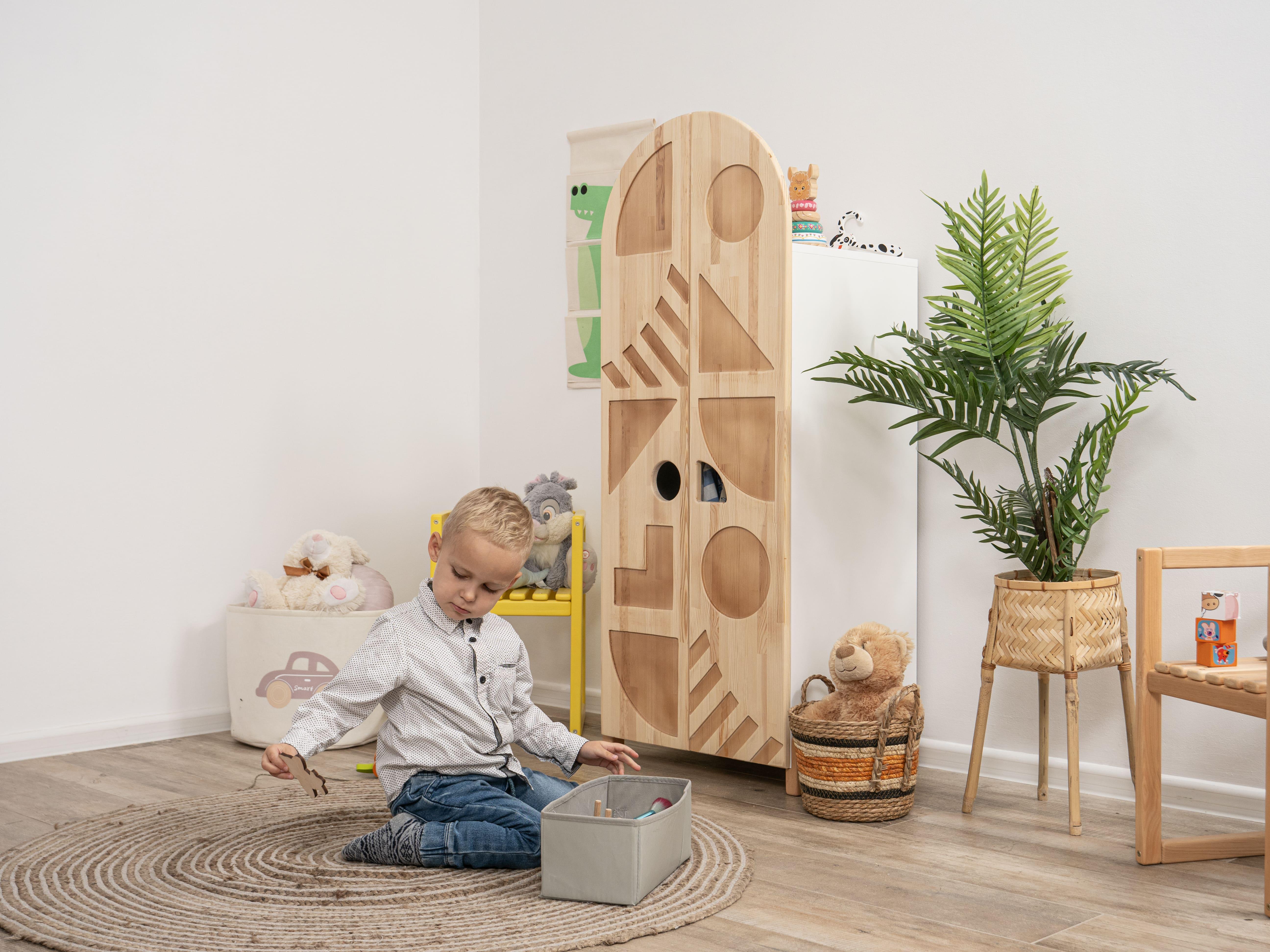 Шкаф детский BusyWood Геометрия Натуральное дерево (KDGN01)