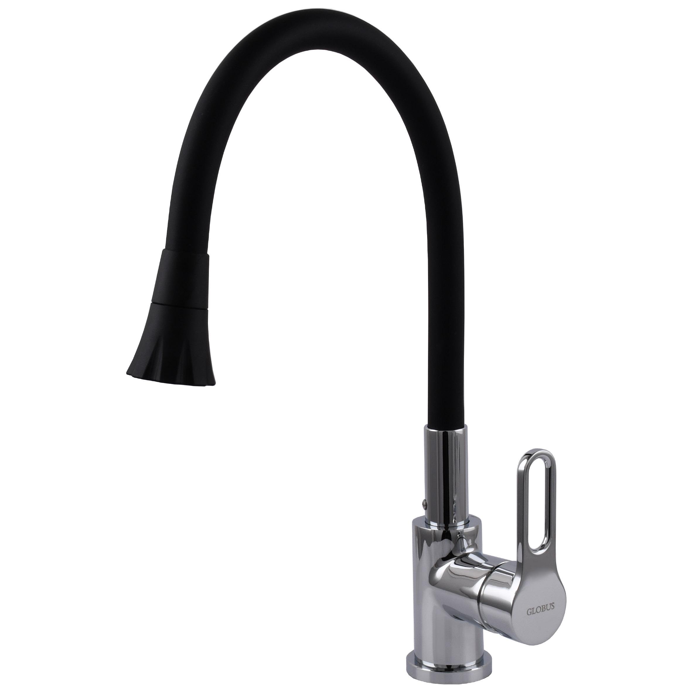 Змішувач для кухні Globus Lux Dolly GLD-0203LA-B01 одноважільний з душовою насадкою Чорний (000021853) Змішувач для кухні Globus Lux Dolly GLD-0203LA-B01 одноважільний з душовою насадкою Чорний (000021853)