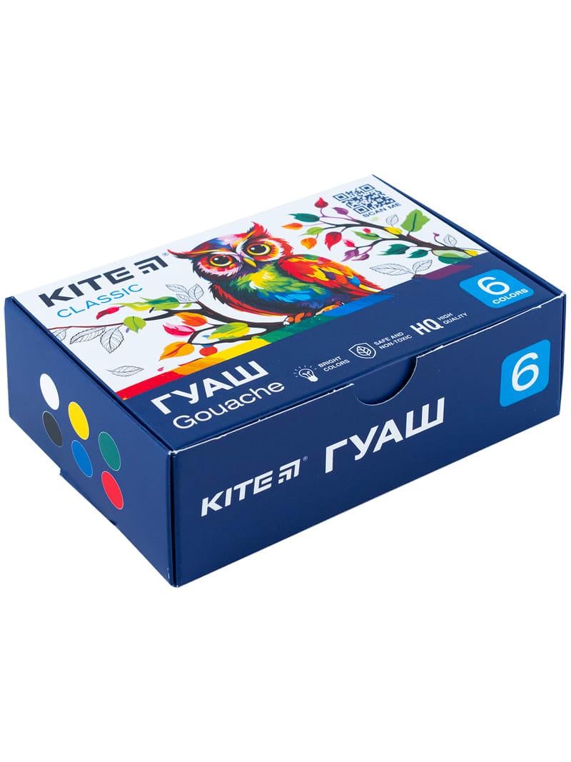 Гуашь KITE Classic 6 цветов 20 мл (K-062)