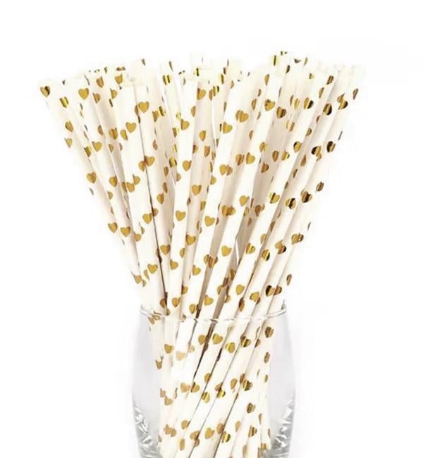 Трубочки для напитков Сердечки 25 шт. Золотой (1353819) - фото 2 Трубочки для напитков Сердечки 25 шт. Золотой (1353819) - фото 2