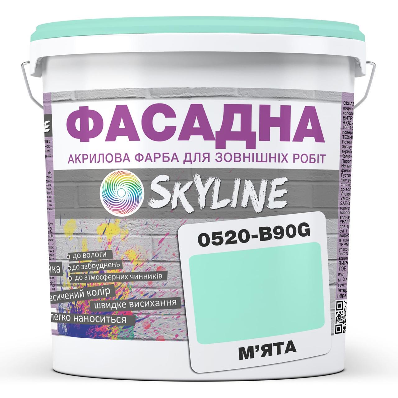 Фарба фасадна Skyline 0520-B90G акрил-латексна 3 л М'ята - фото 1