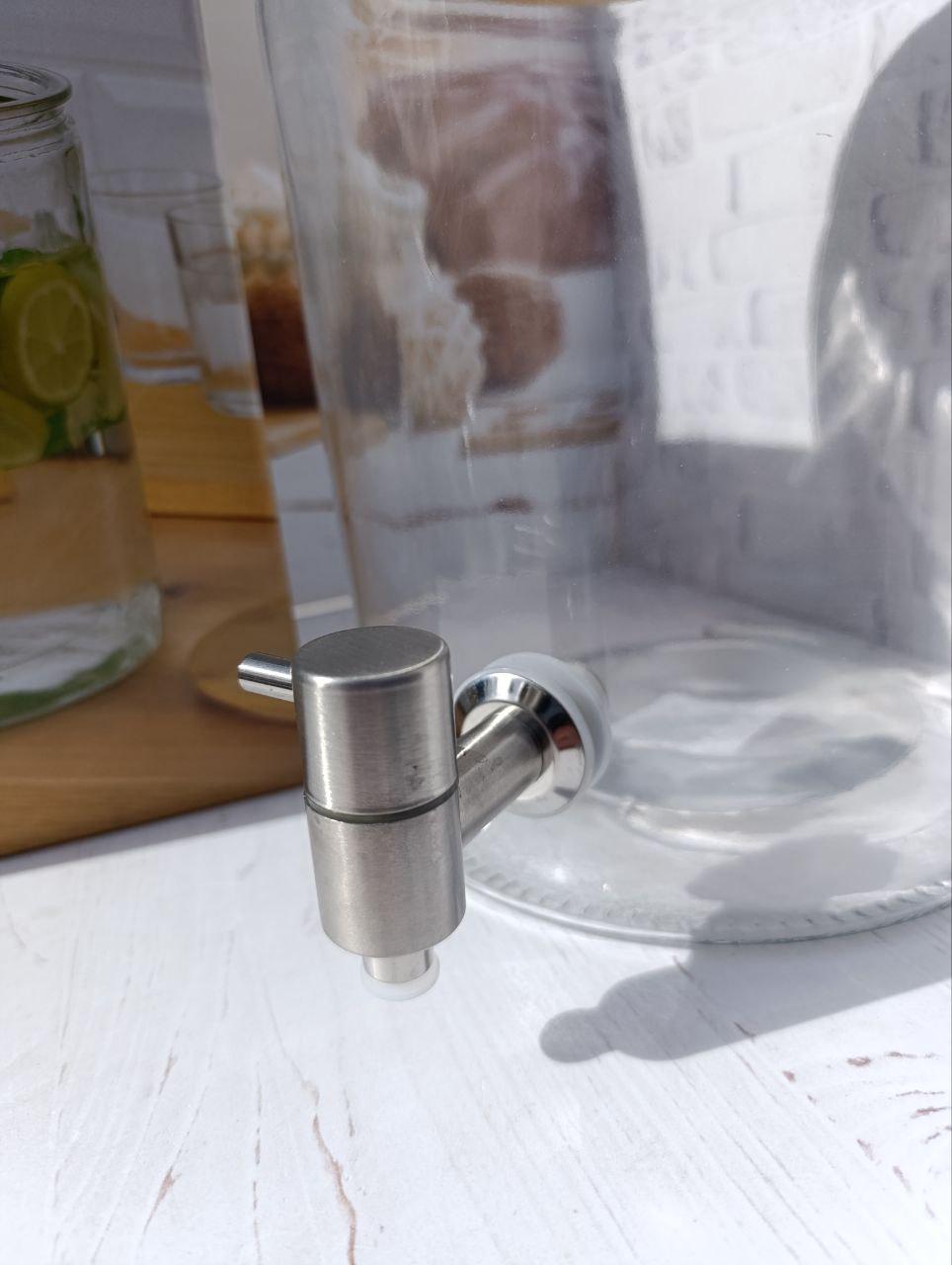 Лимонадник SNT 9038-6 скляний з бамбуковою кришкою 5 л Прозорий (9038-6) - фото 2 Лимонадник SNT 9038-6 скляний з бамбуковою кришкою 5 л Прозорий (9038-6) - фото 2