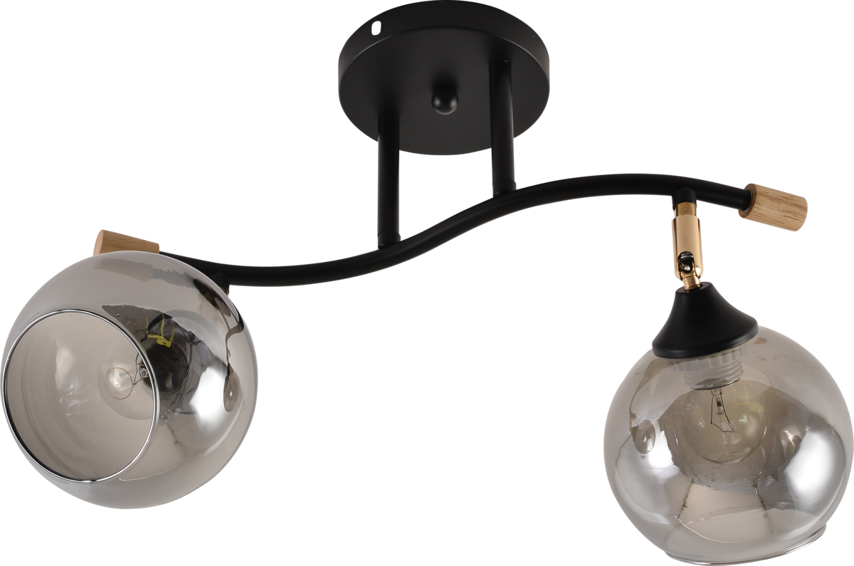 Люстра потолочная Light House SRS-20717/2 плафон серый глянцевый Черный/Золотой/Дерево Люстра потолочная Light House SRS-20717/2 плафон серый глянцевый Черный/Золотой/Дерево