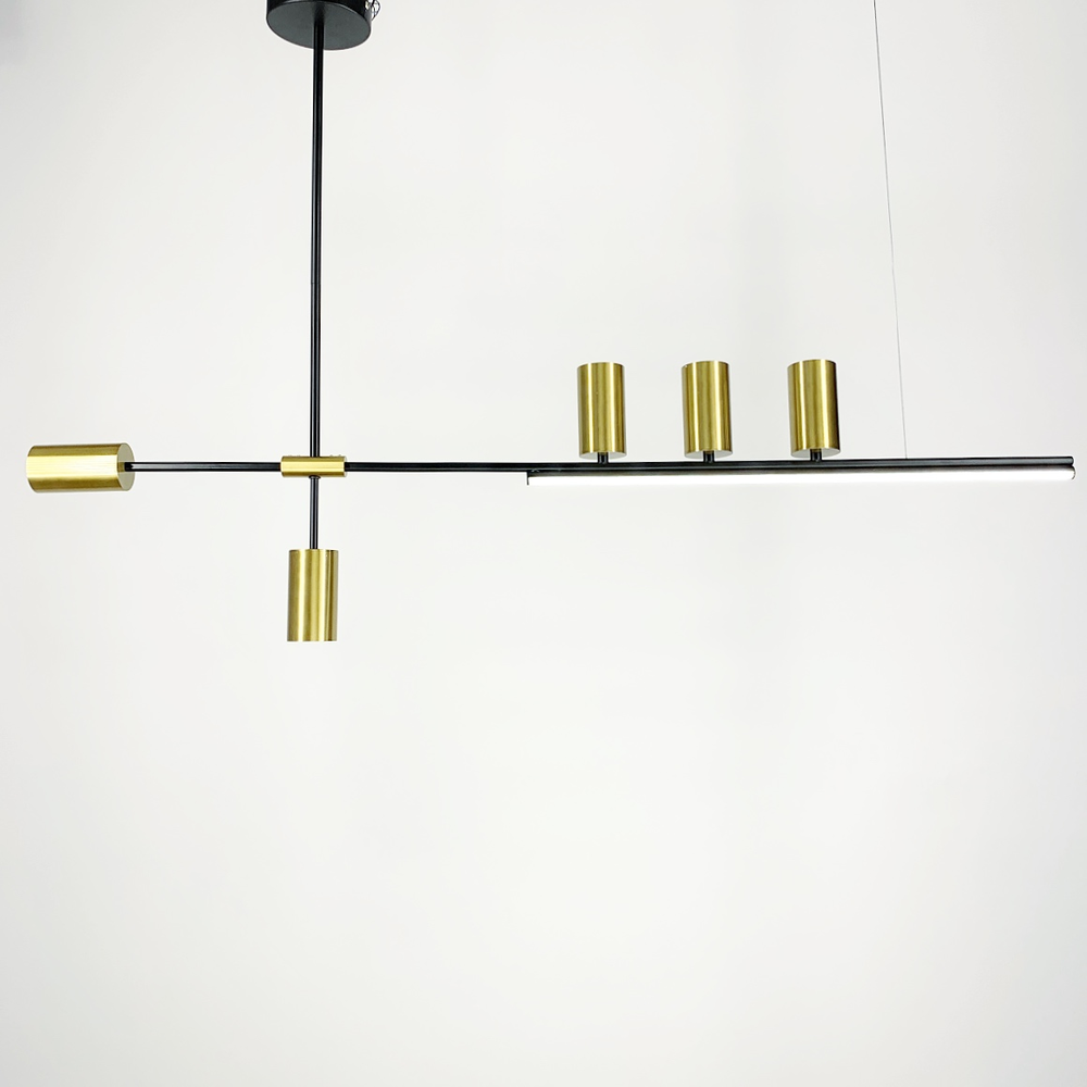 Люстра видовжена Attic із 5 золотими спотами Чорний (MBJ 3-1200 BK+GD) - фото 4