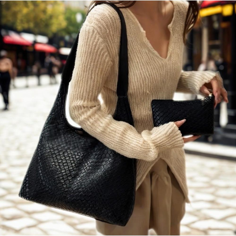 Шоппер Liora через плечо на одно отделение с застежкой на магните Черный (LR 3833 BK) - фото 4 Шоппер Liora через плечо на одно отделение с застежкой на магните Черный (LR 3833 BK) - фото 4