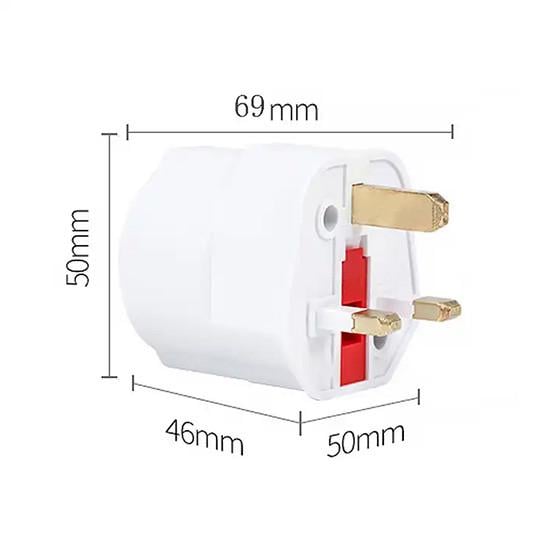 Переходник под английскую розетку усиленый с предохранителем Белый (2026230849) - фото 4