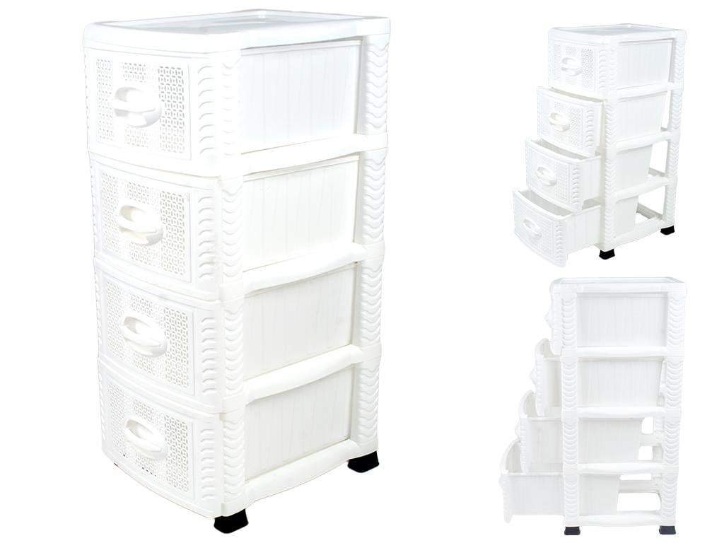 Комод 4-ярусний 39х47х92см Білий (MCS-BK071-3)