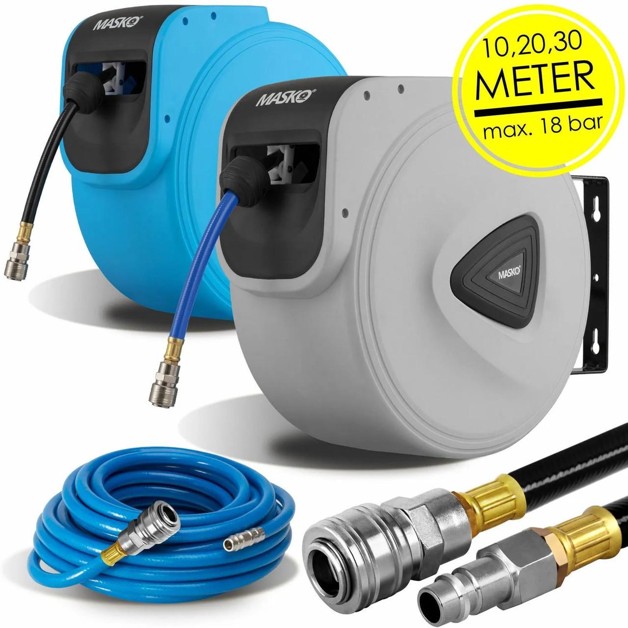 Шланг воздушный на автоматической катушке MASKO EU 1/4 барабан 10 м Синий - фото 2