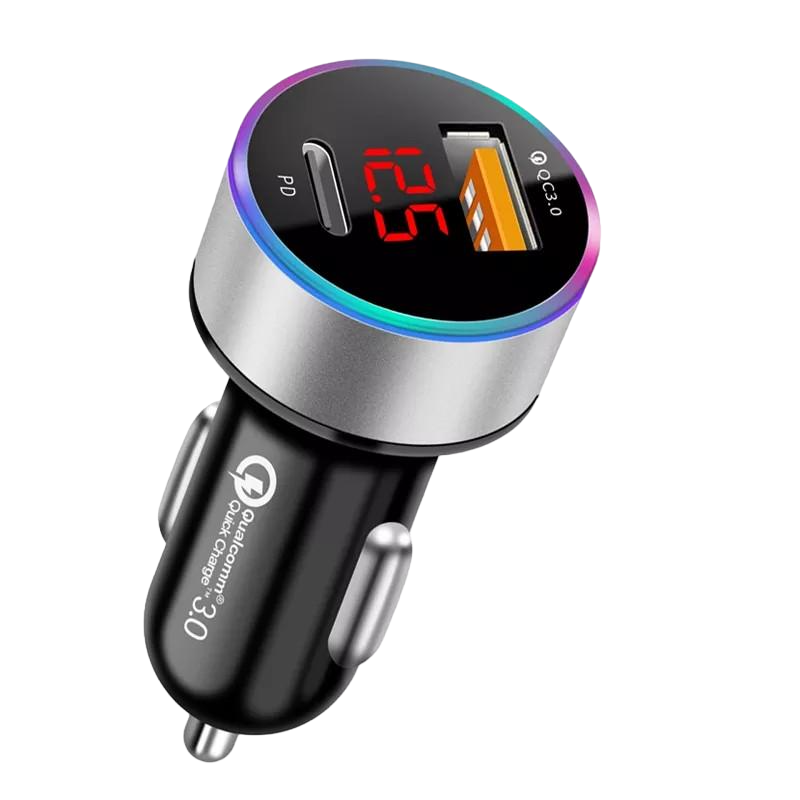 Зарядное устройство автомобильное USB + Type C (1740360106)