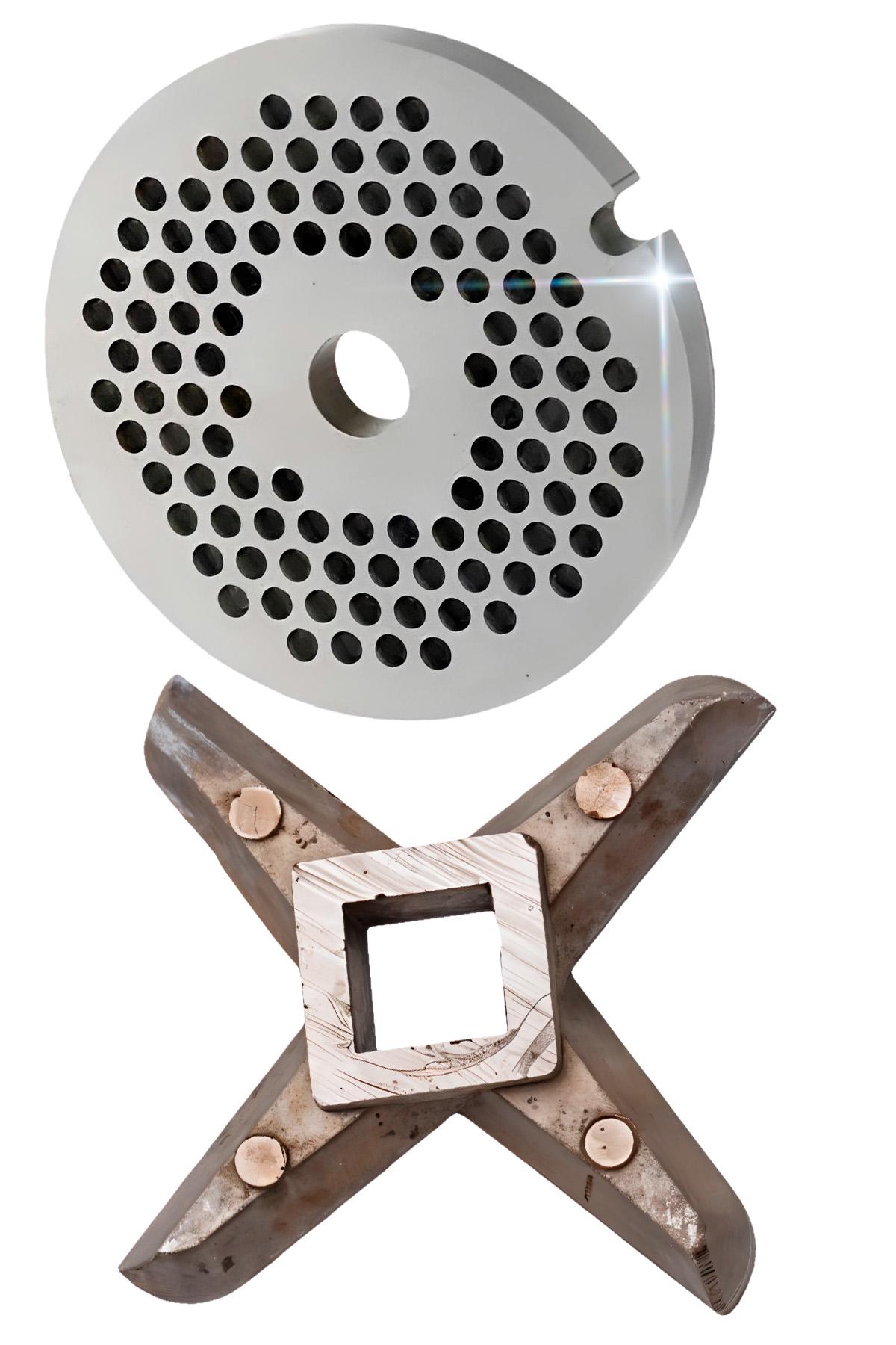 Комплект для мясорубки BRS нож каленый односторонний/сетка мелкая 55 мм (549698193)