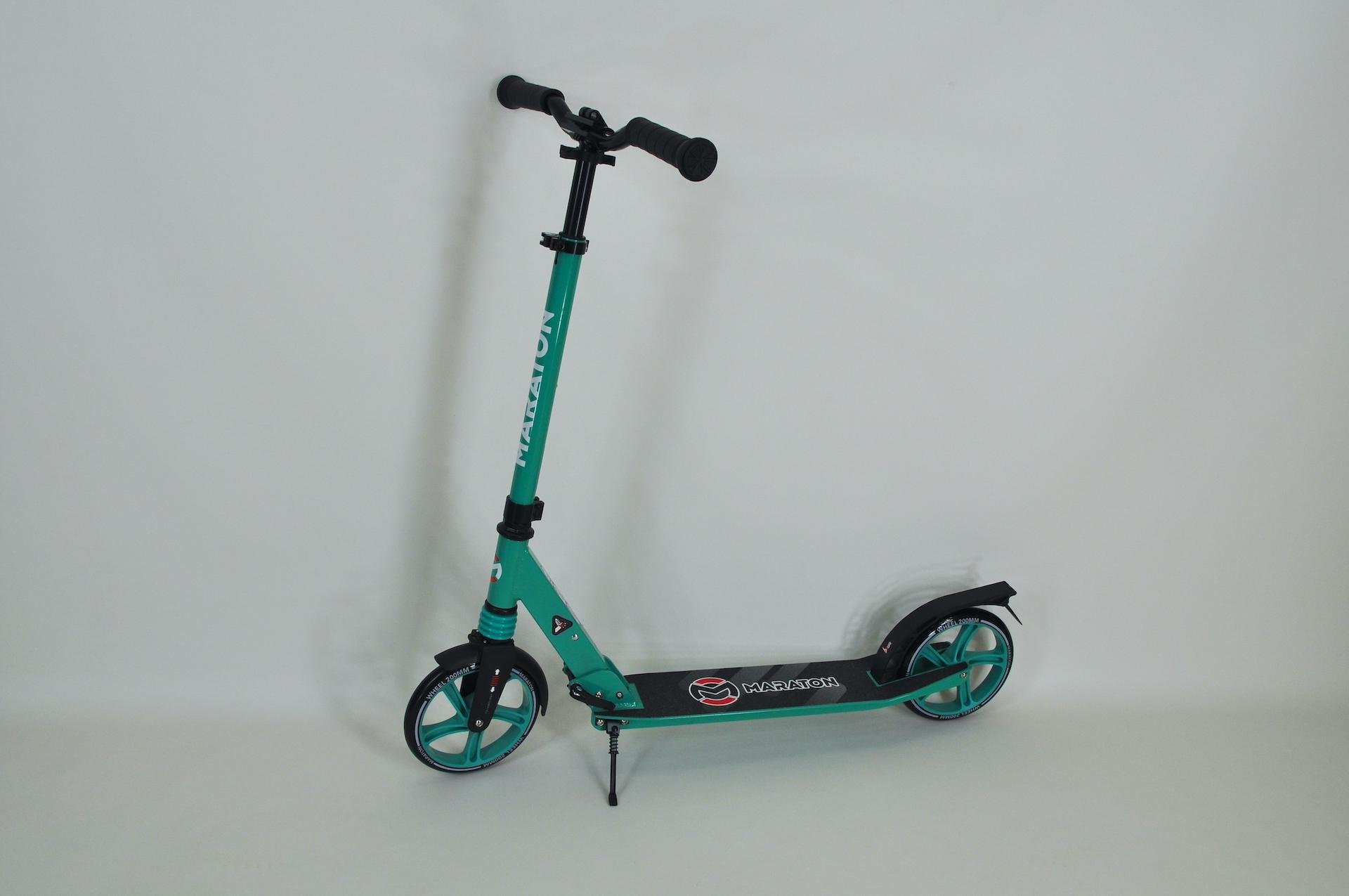 Самокат Maraton Comfort двоколісний з підногою і ременем Бірюзовий - фото 2 Самокат Maraton Comfort двоколісний з підногою і ременем Бірюзовий - фото 2