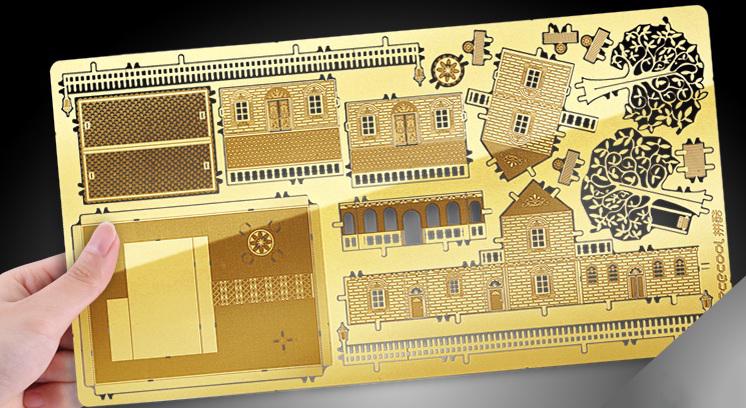 Конструктор Piececool Mini villa gold version P028-G колекційна модель - фото 3