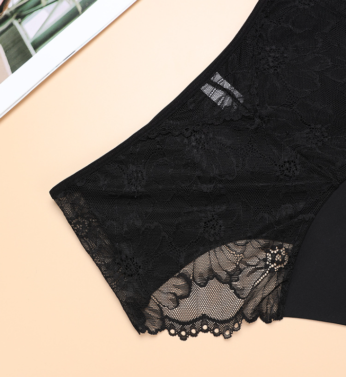Труси для місячних безшовні з мереживною вставкою позаду L Чорний - фото 9
