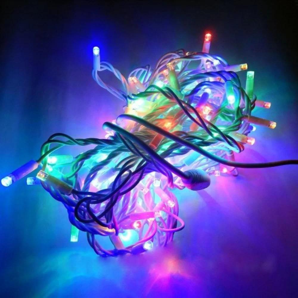 Гирлянда уличная Бахрома LED 120 белый провод Разноцветный (1-58)