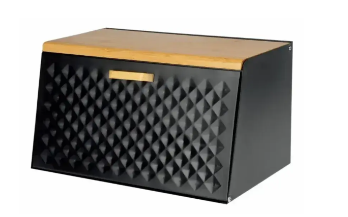 Хлебница с доской Bohmann из нержавеющей стали Черный (02-546)