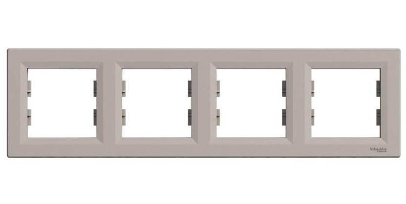 Рамка четырехместная горизонтальная Schneider Electric Asfora Бронзовый (00000003131)