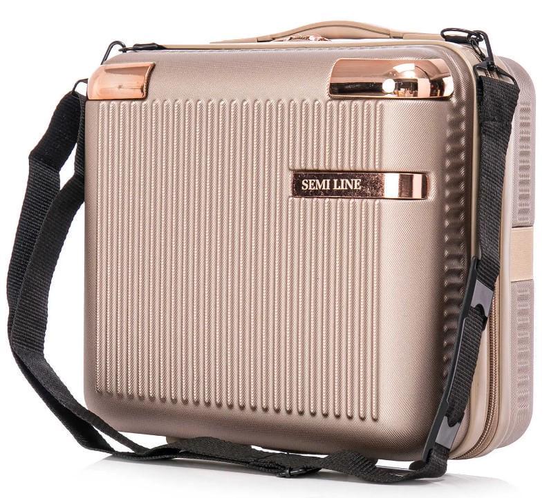 Кейс для косметики SEMI LINE 16 л Champagne (T5666-2) Кейс для косметики SEMI LINE 16 л Champagne (T5666-2)