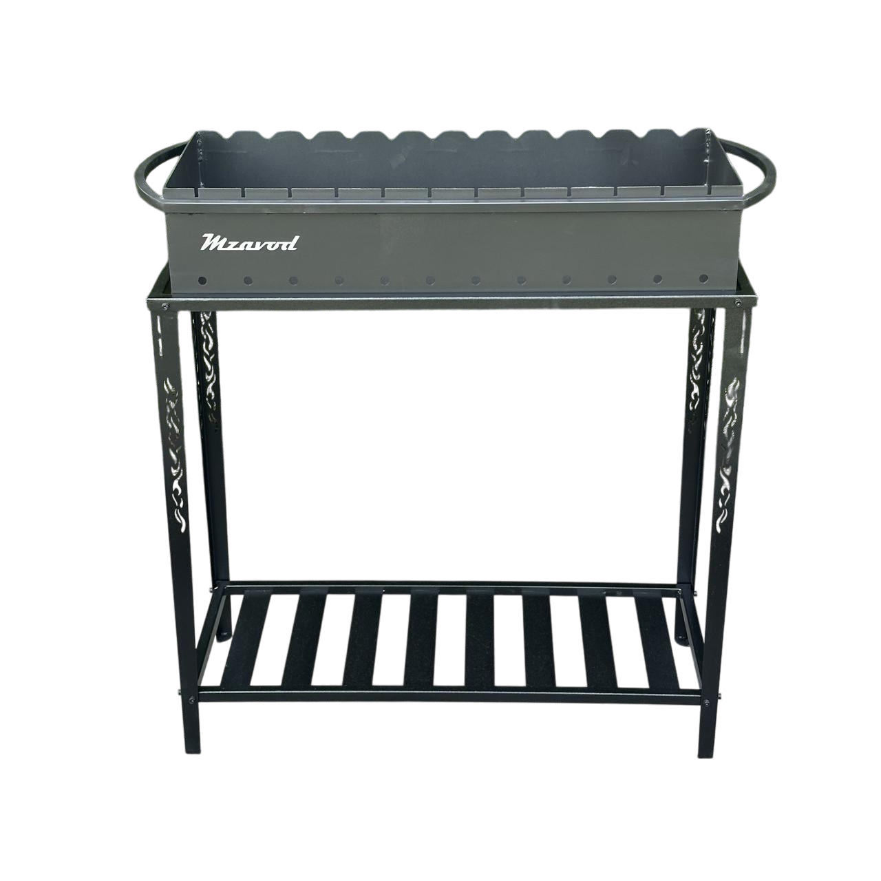 Мангал Metalzavod Прометей на 12 шампурів 4 мм на дровниці 98х36,7х94,5 см (MD12-4R) - фото 1 Мангал Metalzavod Прометей на 12 шампурів 4 мм на дровниці 98х36,7х94,5 см (MD12-4R) - фото 1