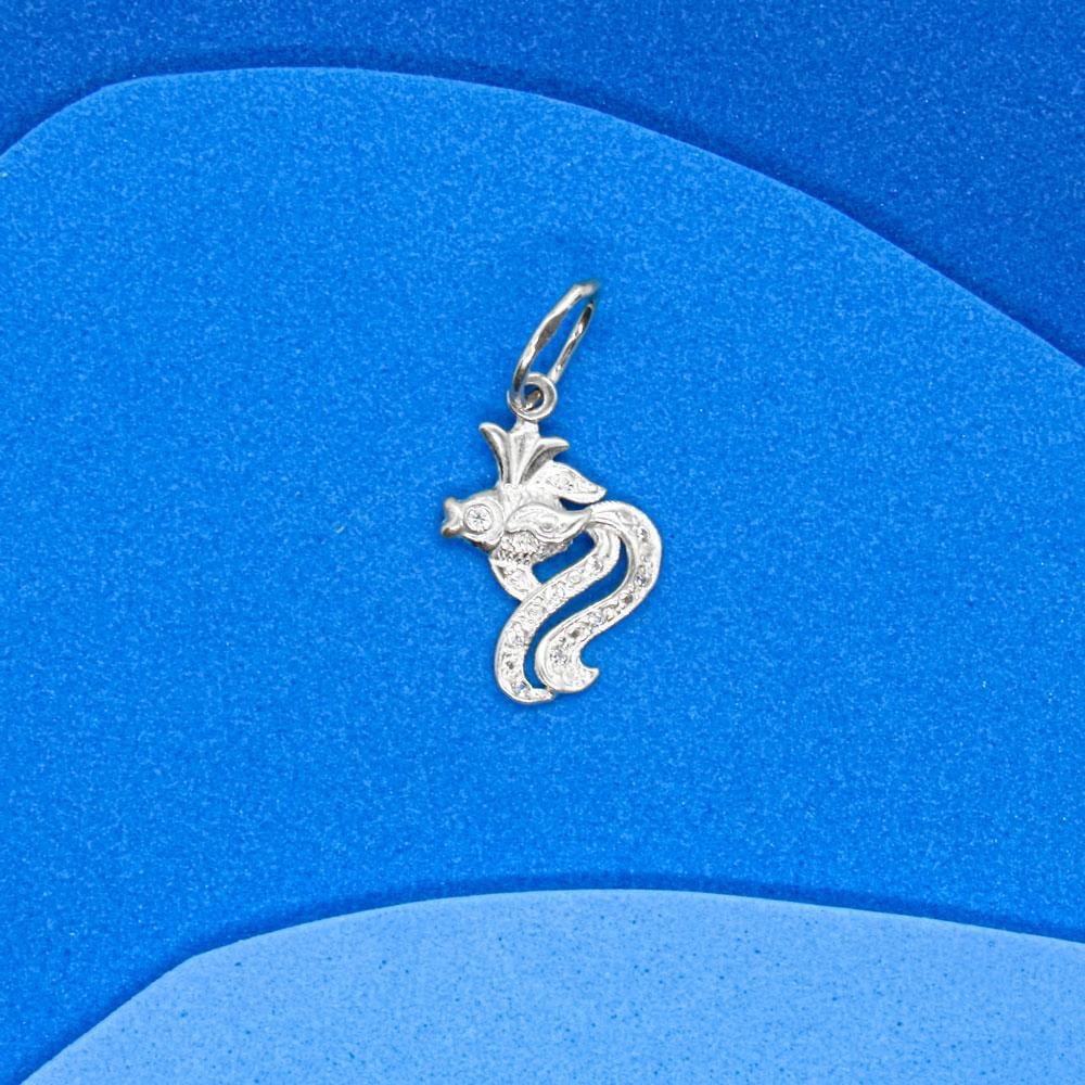 Срібний підвіс з фіанітами Золота рибка (1278764927) - фото 2