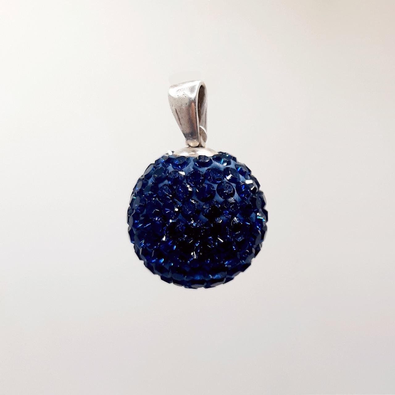 Підвіска срібло кулька сині циркони 925° 6,42 г (П-250)