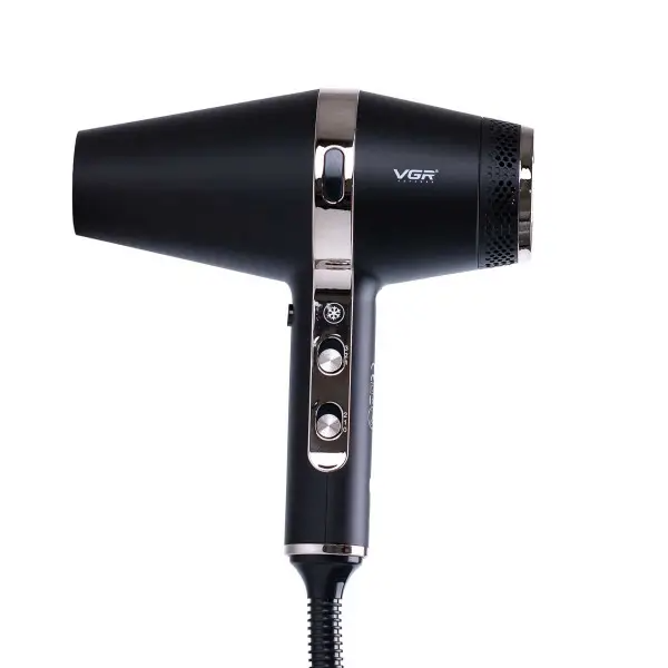 Фен з дифузором та концентратором VGR V-451 з холодним повітрям та іонізацією 3 насадки 2000 Вт Чорний (HPV451) - фото 8