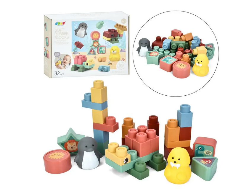 Конструктор 6178 м'який блоки тварини 32 деталі - фото 2 Конструктор 6178 м'який блоки тварини 32 деталі - фото 2