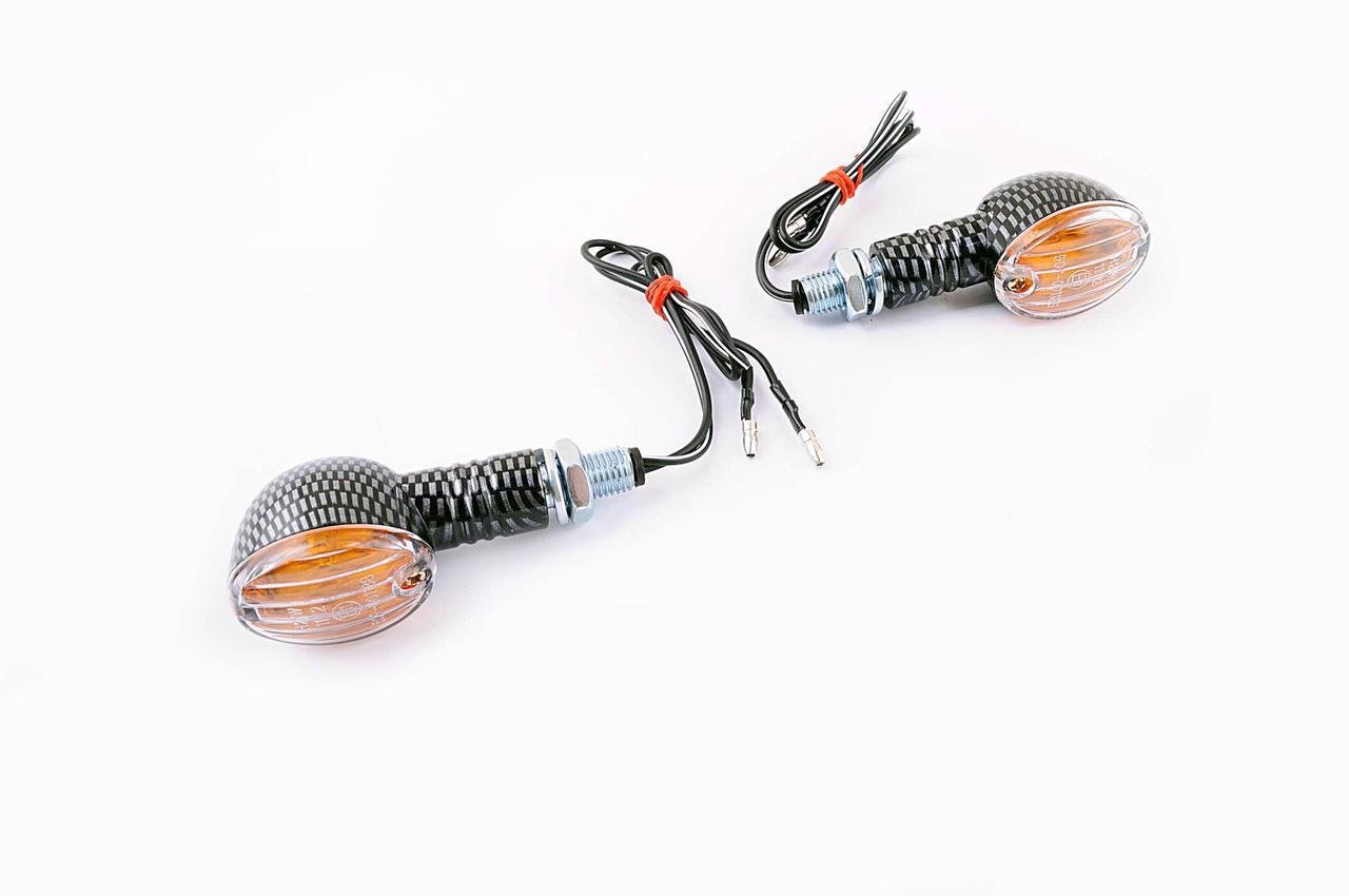 Повороты мини E-MARKED овальные карбон/стекло Желтый (2177229388)