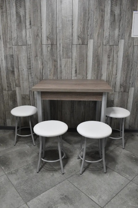 Кухонний комплект Оскар стіл розкладний/табурети 4 шт. в сірому корпусі 60х80/80х120х75 см Трюфель/Білий (28374870)