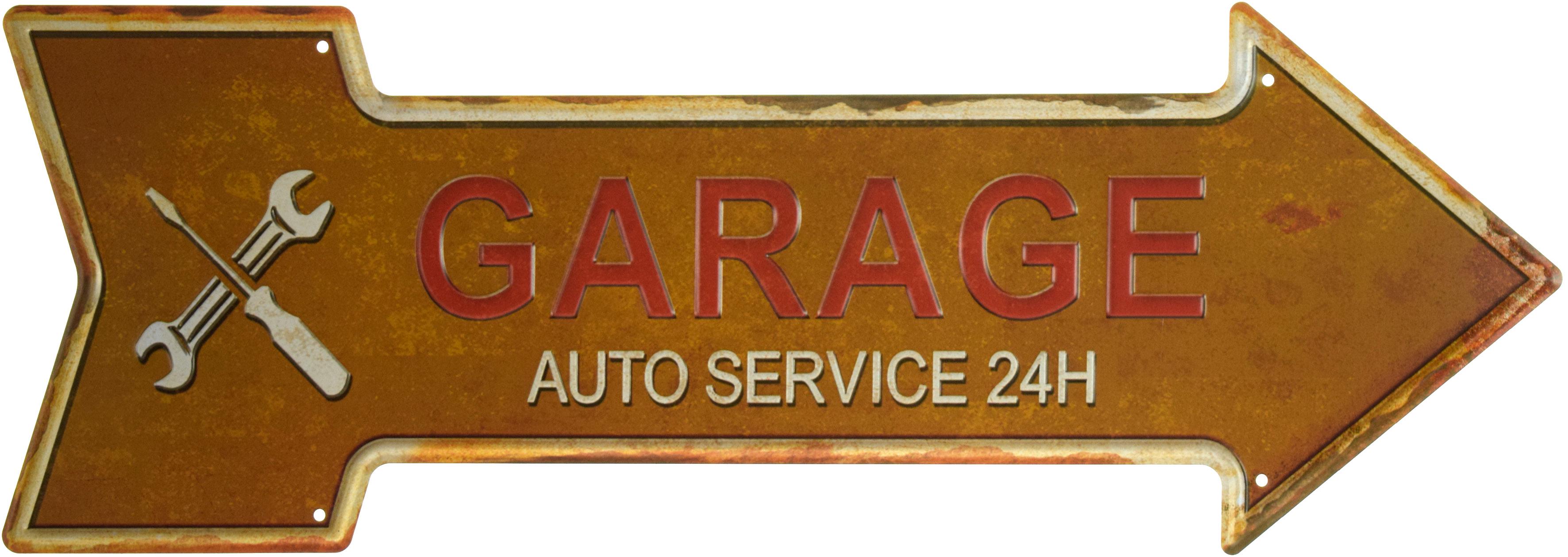 ᐉ Табличка металлическая Гараж Автосервис 24/Garage Auto Service 24 16x45  см • Купить в Киеве, Украине • Лучшая цена в Эпицентр