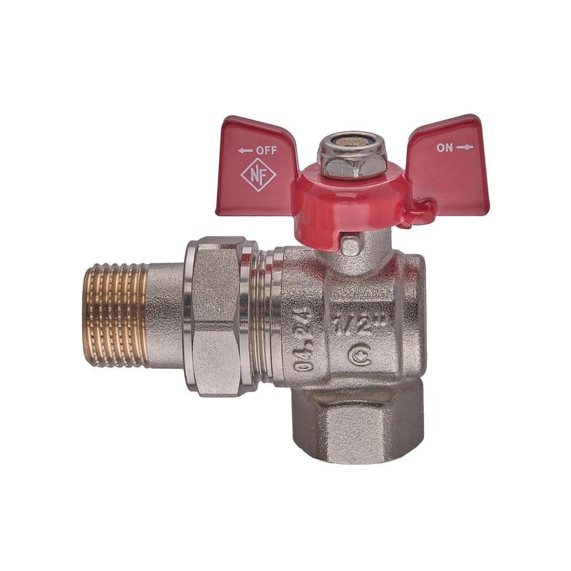 Кран шаровой с американкой Nolf classic NFC.941-06-1/2" FM угловой В/С ГШМ ручка бабочка латунь Красный (OL-NF3155) - фото 1 Кран шаровой с американкой Nolf classic NFC.941-06-1/2" FM угловой В/С ГШМ ручка бабочка латунь Красный (OL-NF3155) - фото 1